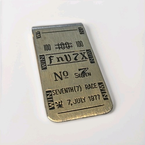 COLLECTIBLE VINTAGE NO. 7 SEVENTH RACE JULY 7, 1977 CHURCHILL DOWNS Money Clip
