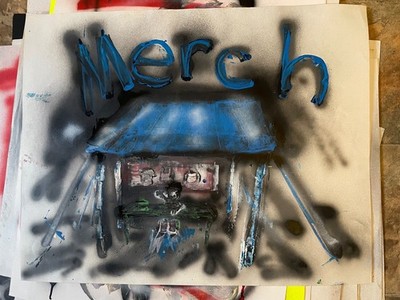 Painting art new Ody West  Merch  graffiti acrylic spray paint original 22x28