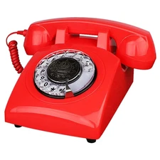 Elegant Retro Corded Phone with Rotary Dial - Perfect Gift for Vintage Lovers