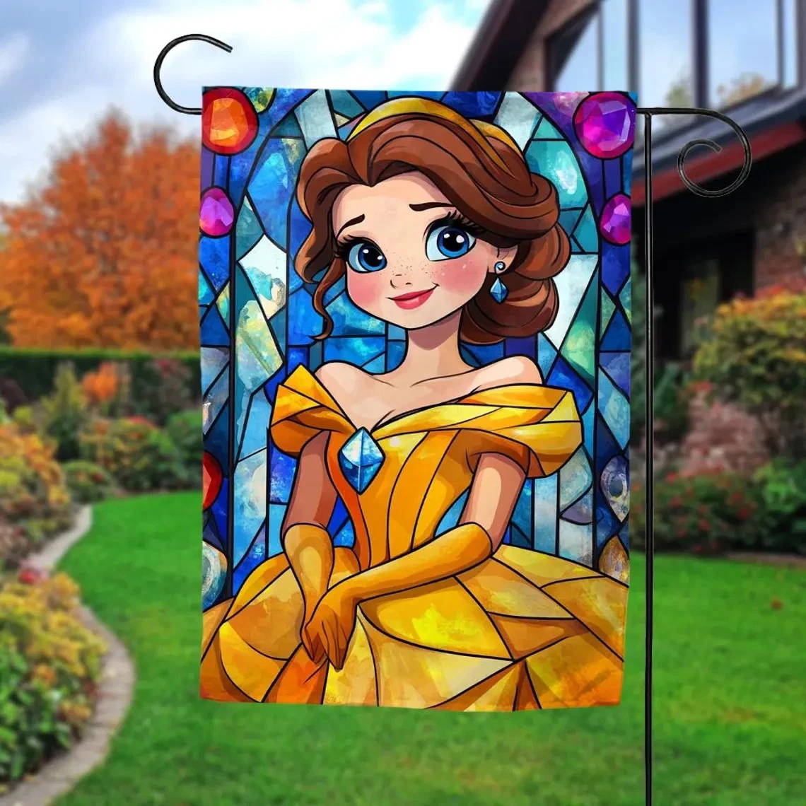 Belle Princess Garden Flag, Beauty And The Beast Garden Flag
