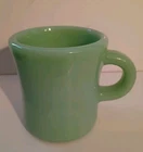 Jadeite C Handle Fire King Thick Wall Restaurant Ware Green Mug 3½" Tall 3¼" Dia