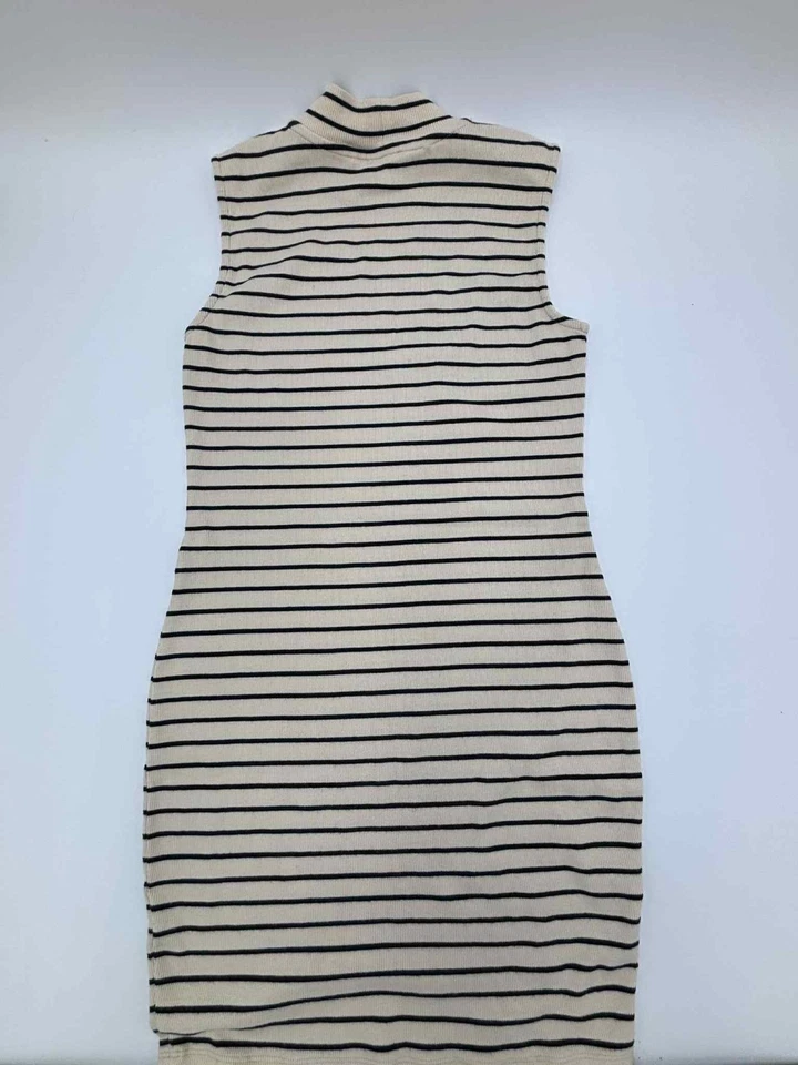 🧵 Élégante robe marinière sans manches TWOTHIRDS rayée beige & bleu – Taille XS - Photo 2/3