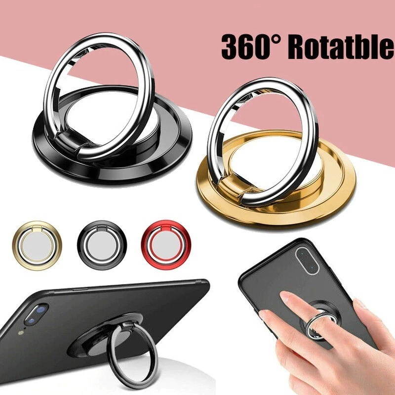 Soporte de anillo para dedo agarre giratorio 360° para teléfono celular coche montaje magnético Foto 2 de 2