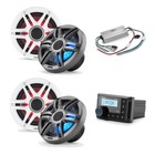 Clarion CMM 10 Marine Stereo Bundle with XC2410 Amp and 4 Premium RGB Speakers
