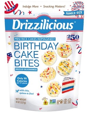 Drizzilicious USA 250 Birthday Cake Mini Rice Cakes, 8 oz.