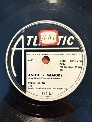 Atlantic 863-DJ - 78rpm Record - Terry Allen (Jade Green / Another Memory) RARE