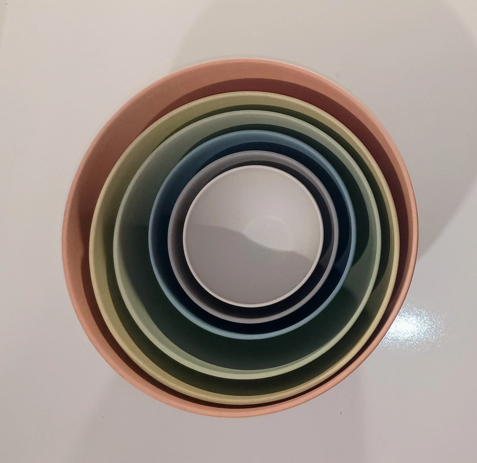 🥣Bamboozle 6Pc Nesting Mixing Bowls Set Earth Tones🥣 Sustainable VTG Melamine