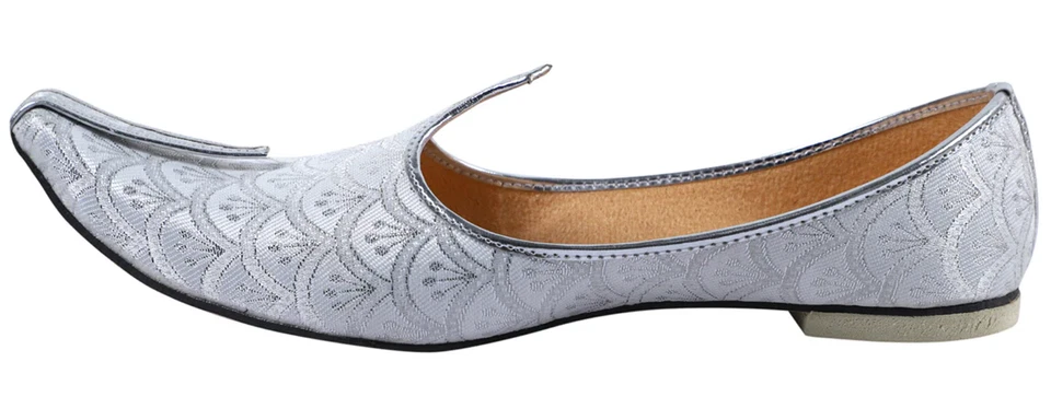 Mens flat jutti Indian wedding mojari sherwani ethnic shoes US size 8-12 LOTUS - Image 2 of 4