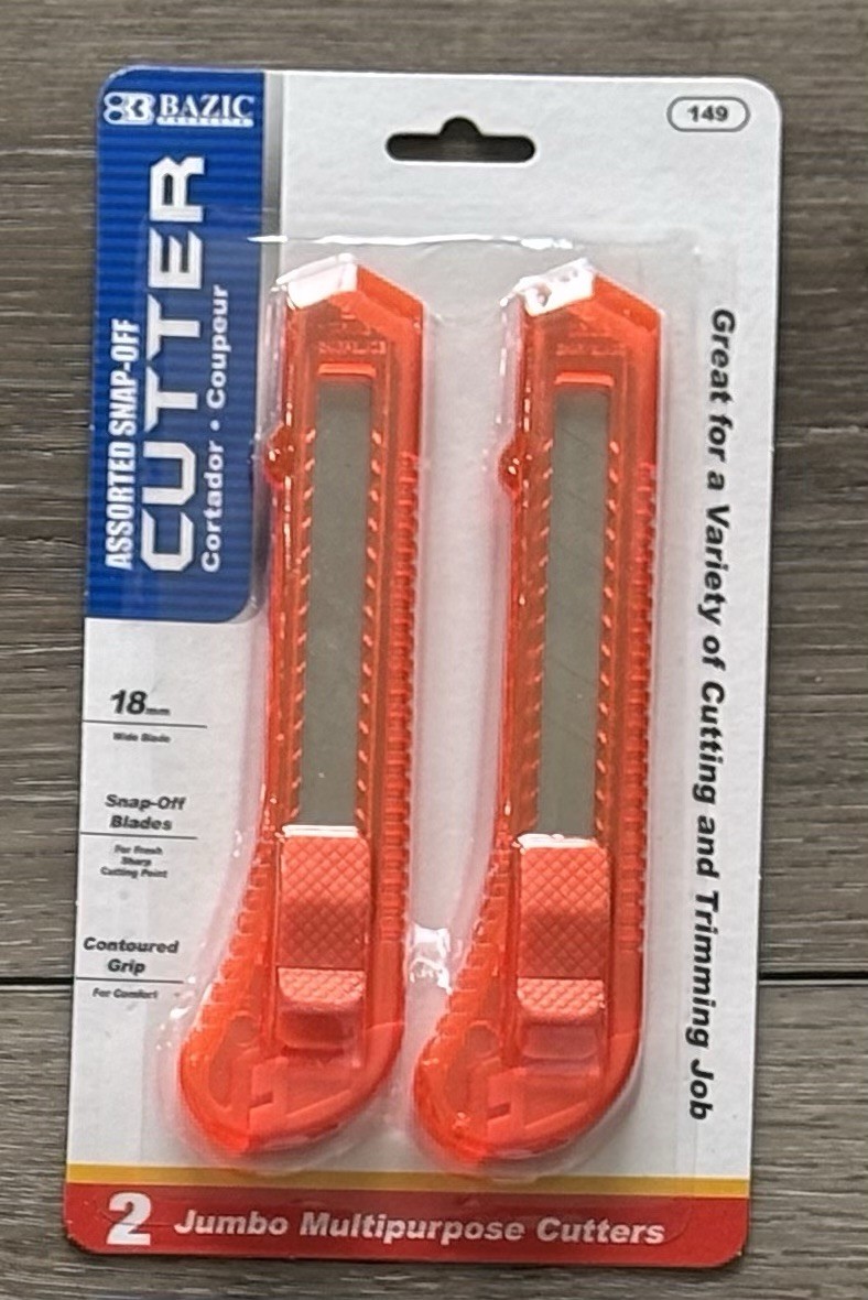 BAZIC Retractable Multipurpose Utility Knife, Box Cutter, Box Knife