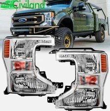 For 2020-2022 Ford F250 F350 SuperDuty Halogen Headlights Headlamps Left+Right