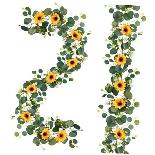  Pack Artificial Sunflower Garland, 6ft/Strand Silk Sunflowers Hanging Large 2