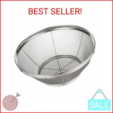 Large Fine Mesh Strainer for Kitchen - Metal Stainless Steel Colander for Rice, 