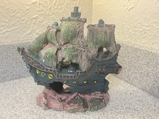 Pirate Ship Aquarium Decor Sunken Ship Fish Tank Ornament Resin