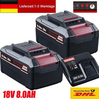 2x 8,0Ah Akku Für Einhell 18V Ersatzakku POWER X-CHANGE Lithium PXC Batterien