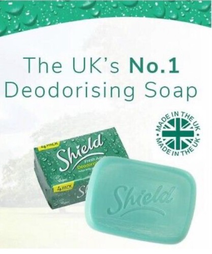 6x Shield Fresh Aqua Deodorising Soap pack of 4. Total 24 bars. - Picture 2 of 4