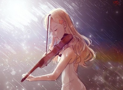 Anime shigatsu wa kimi no uso violin rain sunlight Play Gaming Mat Desk Game