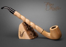 Mr. Brog HAND MADE WOODEN TOBACCO SMOKING PIPE 16 Tabor Churchwarden White + BOX
