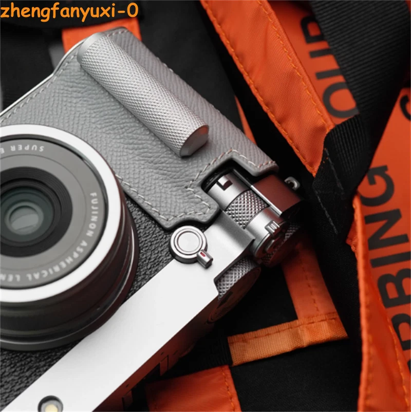 Retro Half Case For Fujifilm GFX100RF Leather Metal Insert Camera Cover MrStone - Image 4 of 4