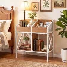 4-Grid Vinyl Record Storage Rack, 2-Tier Display Shelf Holds up to 250 Albums