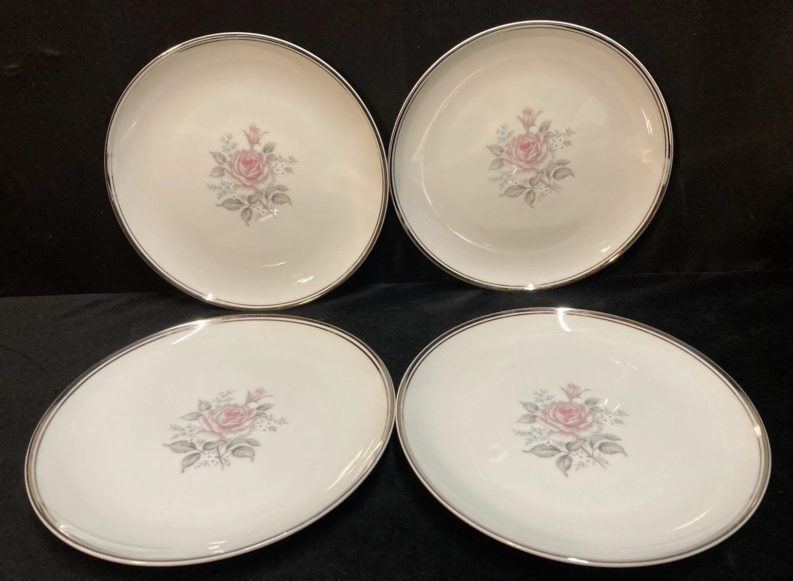 Empress China Rosetta Japan 1961 Dinner Plates 7 5/8” Set of 4