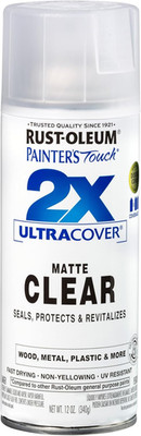 Rust-Oleum 249087 Painter'S Touch 2X Ultra Cover Spray Paint, 12 Oz, Matte Clear