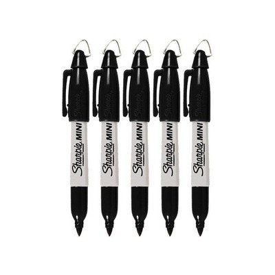 Mini Permanent Markers with Golf Keychain Clips, Fine Point, Black Ink, Pack ...
