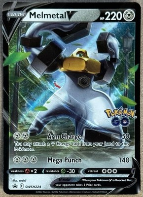 POKÉMON GO SWORD & SHIELD BLACK STAR PROMO MELMETAL V RARE HOLO SWSH224 NM+ QTY