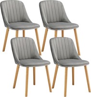 Goeurvant Dining Chairs Set Soft Velvet Upholstery Wooden Legs Boxed