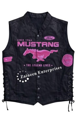 Ford Mustang LeatherVest Black & Pink Boss 429 GT Turbo SVT Cobra 40 Anniversary