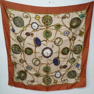 Foulard en soie motif horloge GUCCI 100% soie multicolore