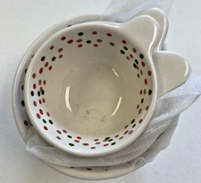 Holiday Time 4-Piece Glazed Stoneware Measuring Cup Set New