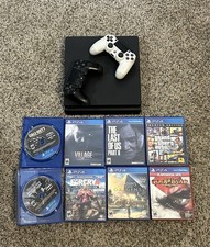 Sony PlayStation 4 PS4 Slim 1TB Console 2 Controllers 8 Games Bundle Tested