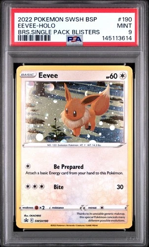 145113614 Eevee 2019 Pokemon Sword & Shield Black Star Promos #SWSH190 PSA 9