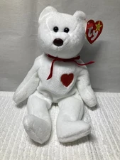 Ty Beanie Baby Valentino Bear. Tag Error, Brown Nose MWMTs FREE SHIPPING