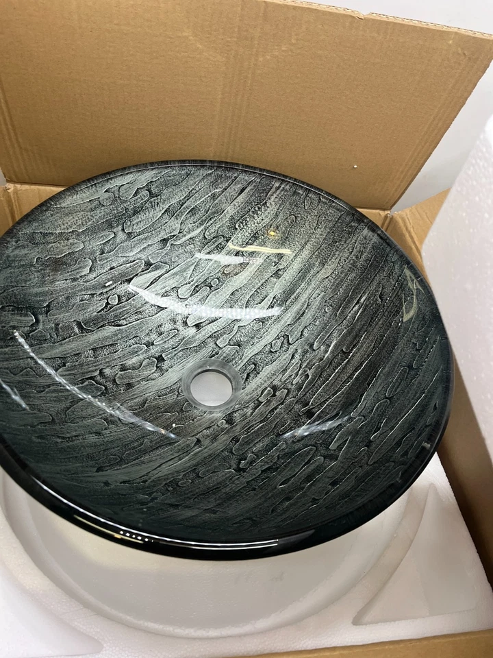 Fregadero de baño de vidrio Vigo VG07050 plateado 16-1/2" Foto 3 de 3