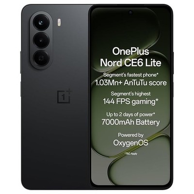 OnePlus Nord CE6 Lite | 8GB+128GB | Black| 7400 Apex Processor Global Version.