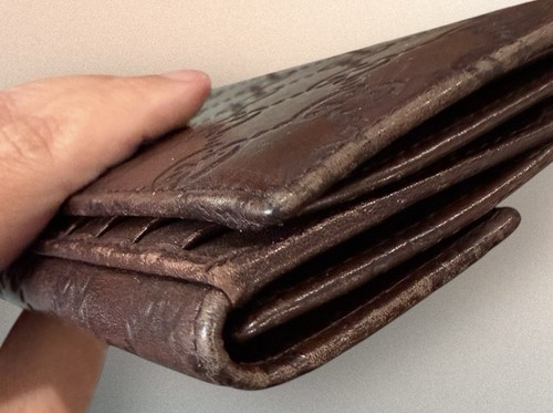 GUCCI Authentic Leather Long Wallet Guccissima Dark Brown- Double Sided - Picture 12 of 22