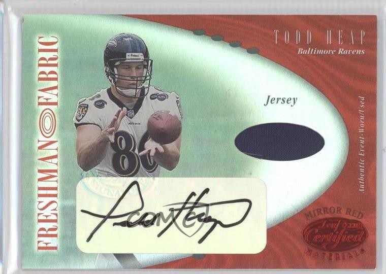 2001 Leaf Certified Materials Mirror Red /150 Todd Heap #129 Rookie Auto RC 0c6