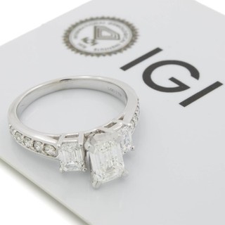 Ring 10 kt Weißgold 2 kt Laborgefertigter Diamant Größe 7 mit IGI Zeugnis #JB822 5
