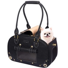Petshome Dog Carrier Purse Pet Carrier Foldable Waterproof Premium Pu Leather