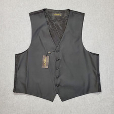 Bill Blass Men  s Formal Vest Black Size XL Dress Tuxedo Suit Waistcoat