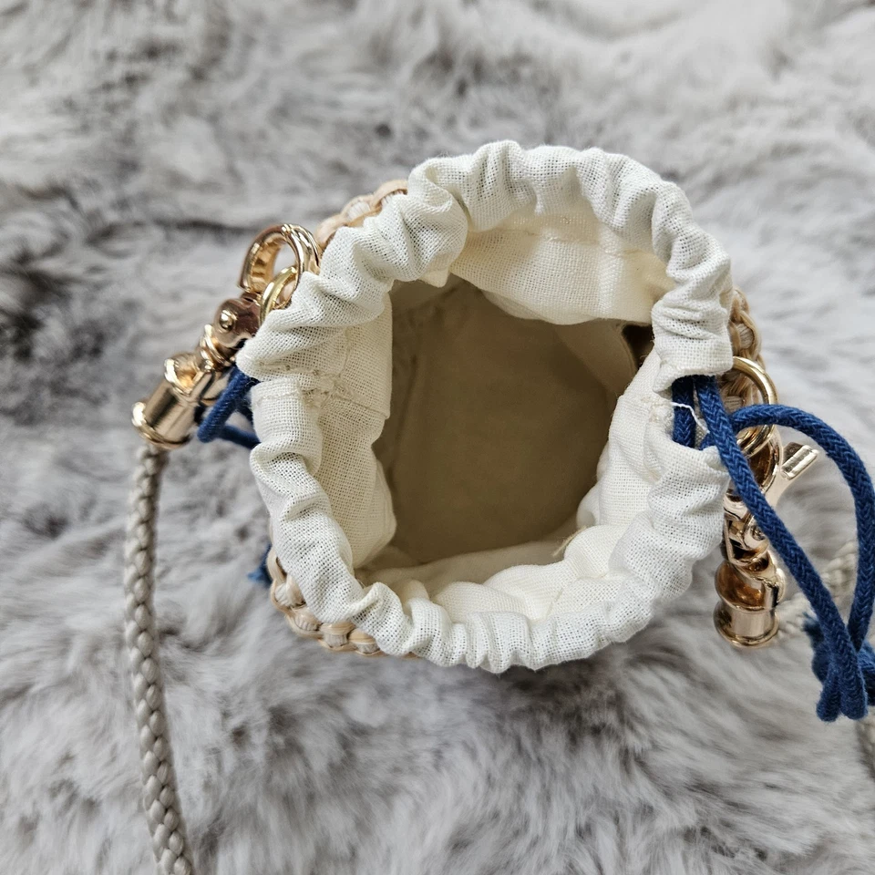 Christian Dior Mini Bucket Bag Straw Raffia Pouch VIP Novelty / GWP New And RARE - Image 3 of 4