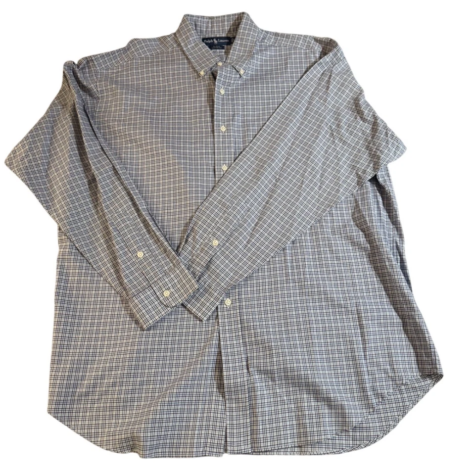 Camisa Ralph Lauren Blake Calce Clásico A Cuadros Abotonada Para Hombre Talla XXL Algodón Foto 2 de 4
