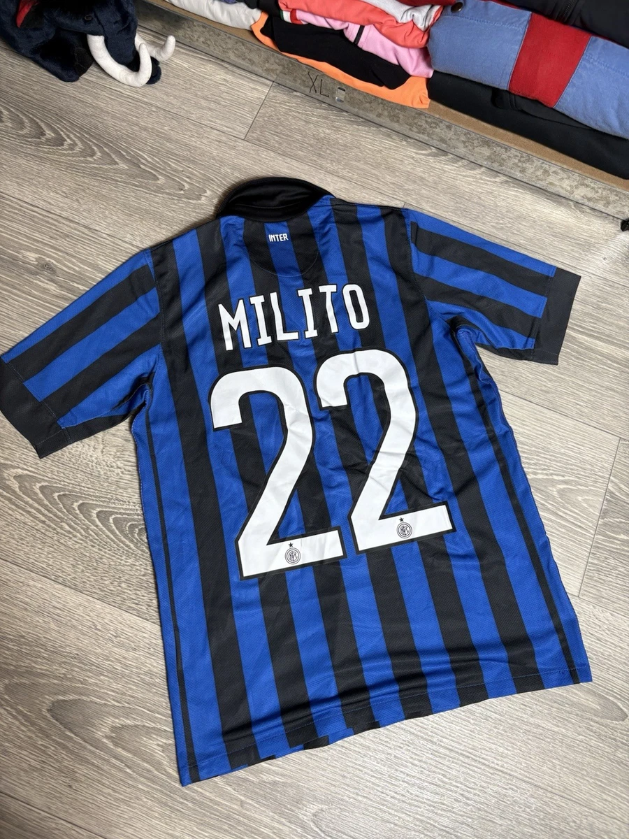 INTER MILAN 2011-12 #22 MILITO Home FOOTBALL SHIRT SOCCER JERSEY