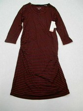 new LIZ LANGE MATERNITY Women's Size S Fitted Striped Red Bodycon Dress