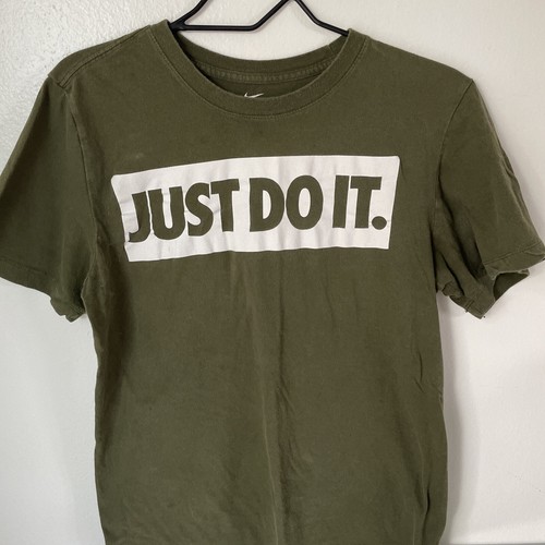 Nike Men's Sportswear Just Do It Muscle Tee Top T Shirt Olive Green - Picture 2 of 4