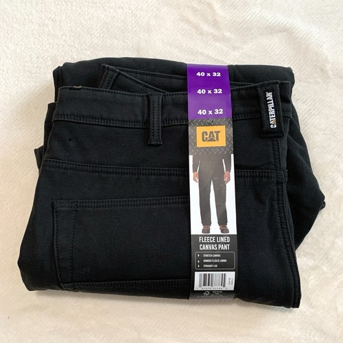 CAT Caterpillar Fleece Lined Canvas Work Pants Mens Insulated Choose Color/Size - 第 6/22 張圖片