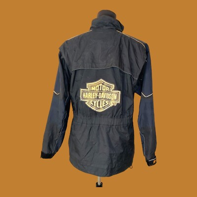 Harley Davidson Unisex Motorcycle Riding Gear Zip Jacket Adjustable Tabs LARGE