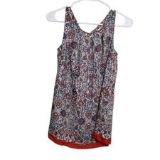Max Studio Tank Top Women's Small V-Neck Sleeveless Lightweight Printed Boho