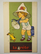 Art Deco. Humorous advertising chromo card SHOES RAOUL "LA HARE" VGC